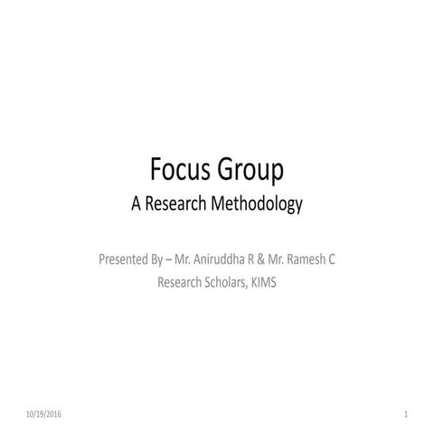 Focus group | PPTX | Education