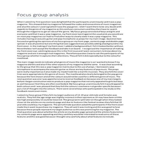 Focus group analysis