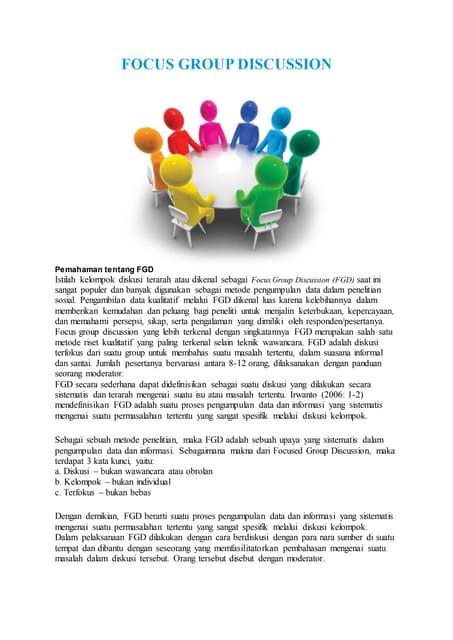 Focus Group Discussion Pengertian Peran dan Fungsi | PPTX