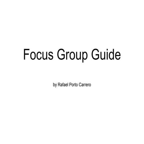 Focus group guide | PPT