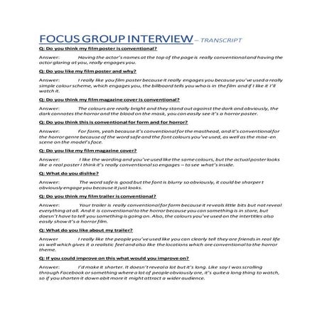 Focus group interview - transcript | PDF