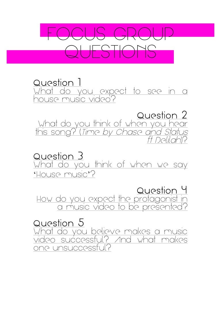 Focus group questions
