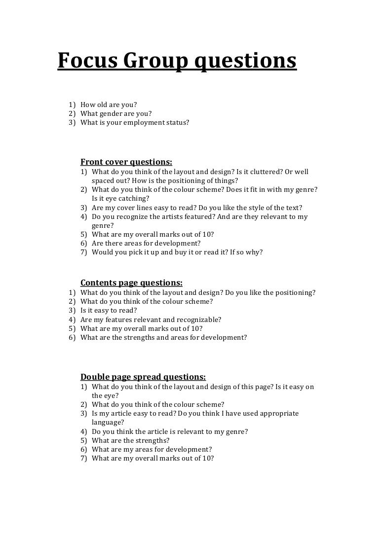 Focus group questions for media