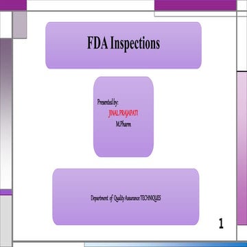Focus on FDA cGMPs inspections 