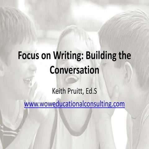 Focus on writing  building the conversation