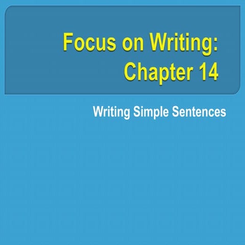 Focus on writing ch. 14