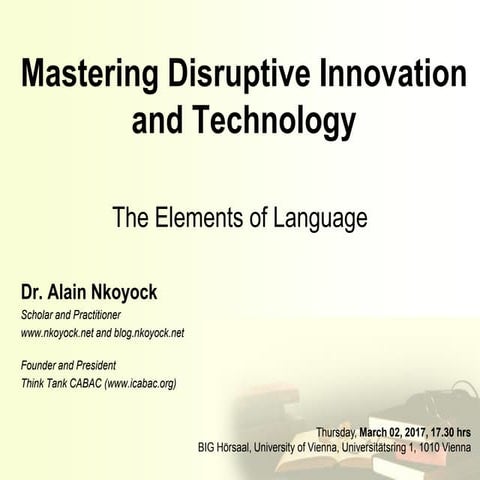 Disruptive innovation and technology