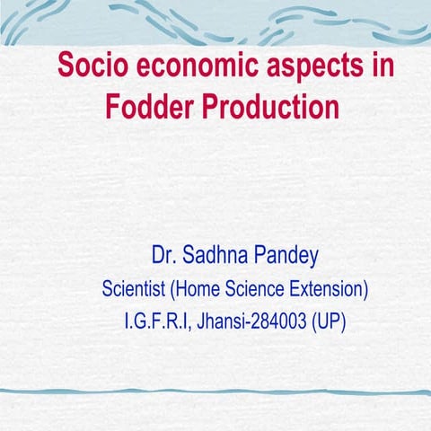 Fodder socio economic
