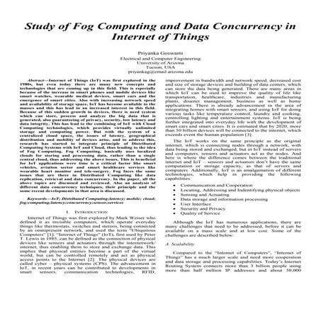 Fog computing and data concurrency