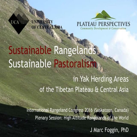 Sustainable Pastoralism on the Tibetan Plateau
