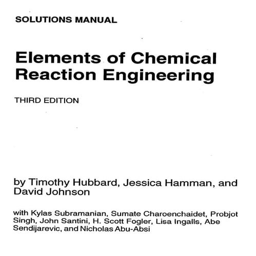 Fogler: solucionario de la tercera edición