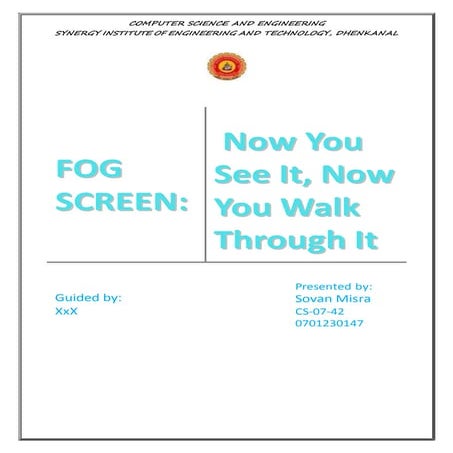 Fogscreen seminar report