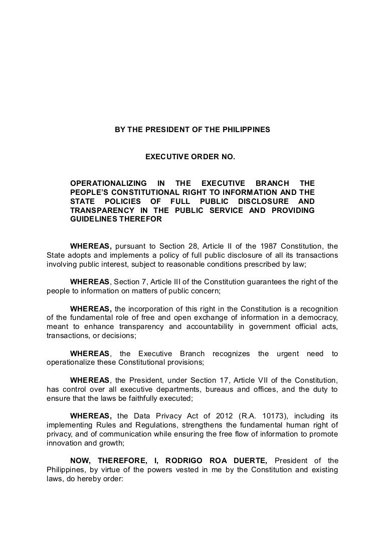 Foi Executive Order Freedom Of Information