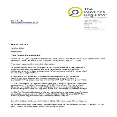 FOI-252 Response.pdf The Pensions Regulator answer to Harry Scoffin's request