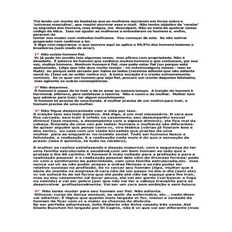 Foi Lendo Um Monte De Besteiras Que As Mulheres Escrevem Em Livros Sobre O