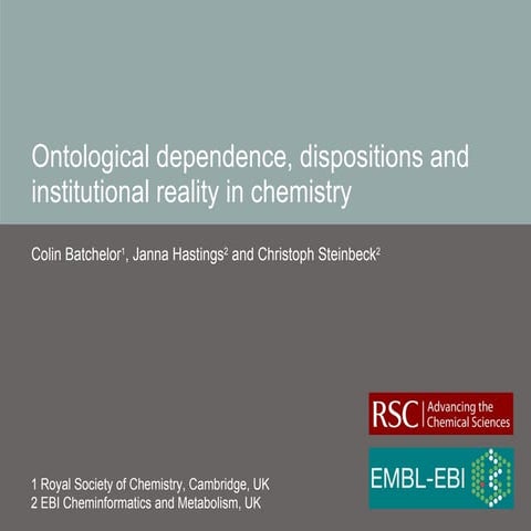 Ontological dependence, dispositions and institutional reality in chemistry