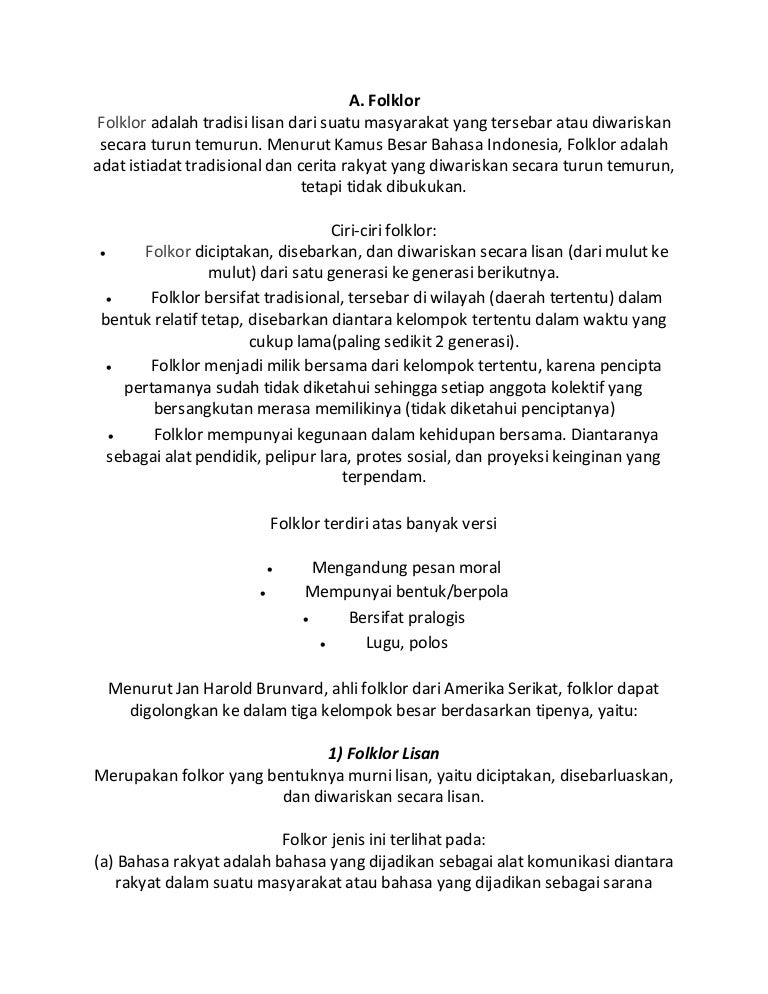 Foklore Sebagai Kajian Arkeologis