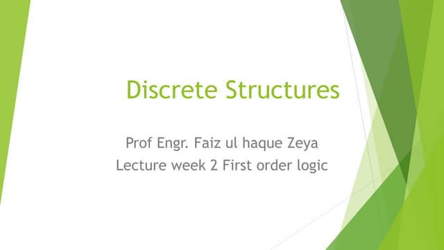 First order logic            