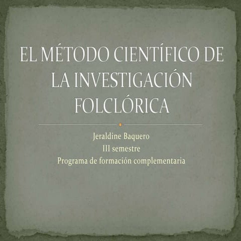 Folclor ciencia y arte
