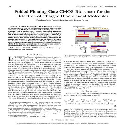 Nanowire FET based BioSensor for label free Detection | PDF