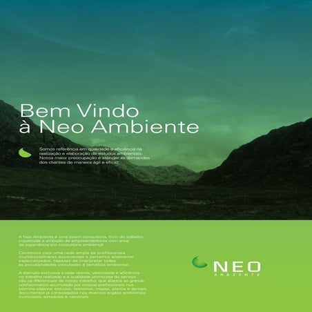 NEO - Folder Consultoria Ambiental - Licenciamento e Meio Ambiente | PDF