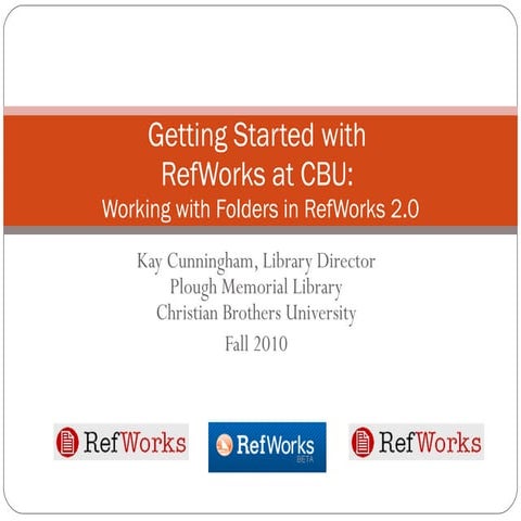 Working with Folders in RefWorks 2.0