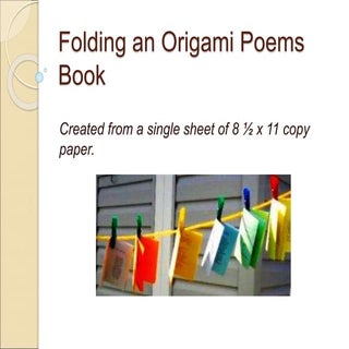Folding An  Origami  Poems  Book 2