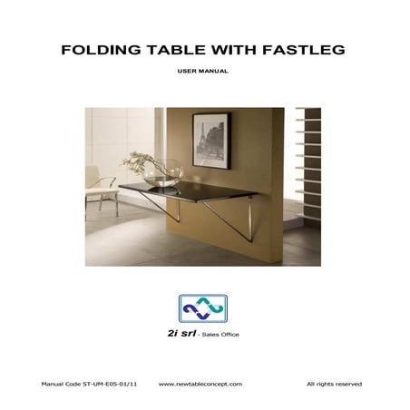 Folding Table Standard - User Manual Rev. 05