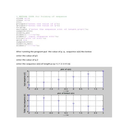 matlab code of shifting and folding of two sequences | PDF