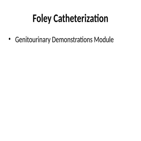 Comprehensive Guide to Foley Catheterization Procedure and Care | PPTX