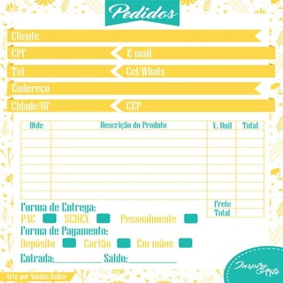 Folha de Pedidos - Inspire Arte