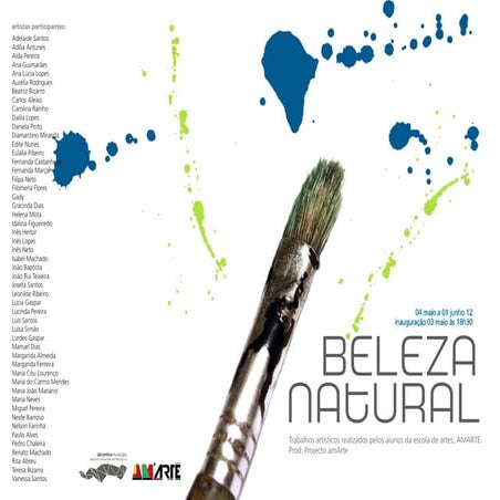 Beleza natural - folha de sala 