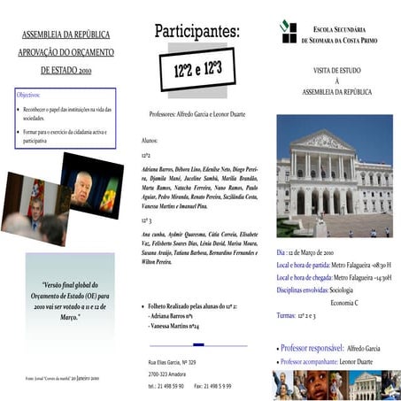 Assembleia da Republica - Folheto Visita de Estudo