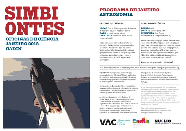 Simbiontes Autismo - Programa de Janeiro de 2012