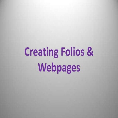 Folios & webpages