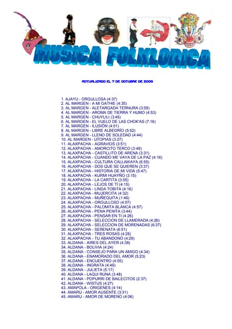 FOLKLORICOS OCTUBRE 2009