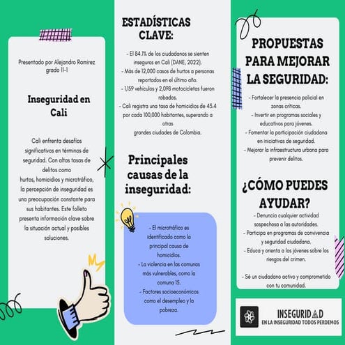 FOLLETO SOBREA LA INSEGURIDAD DE CALI...