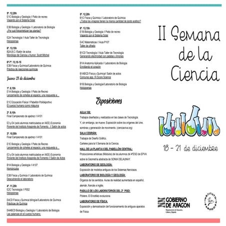 Folleto II semana Ciencia y Tecnológia