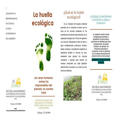 Folleto huella ecològica