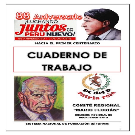 FOLLETO 88 ANIVERSARIO LUCHANDO JUNTOS POR UN PERÚ NUEVO
