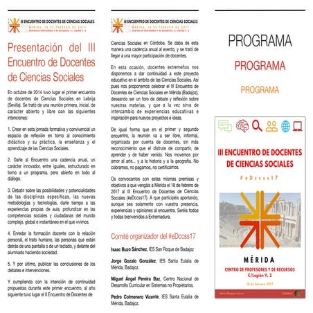 Programa del III Encuentro de Docentes de Ciencias Sociales