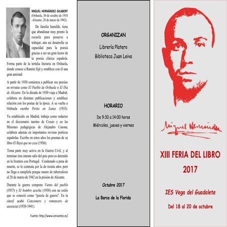 Tríptico XIII Feria del Libro