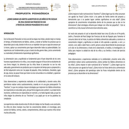 Folleto Propuesta Pedagogica Las Frutas