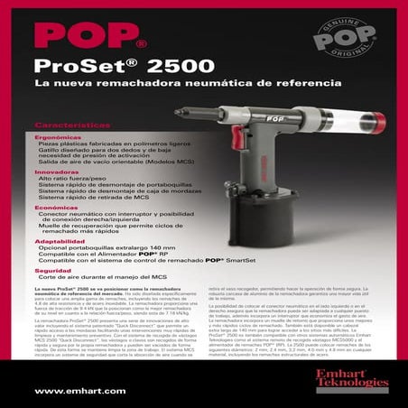 Folleto remachadora EMHART POP PRO SET 2500 - abril 2013 | PDF