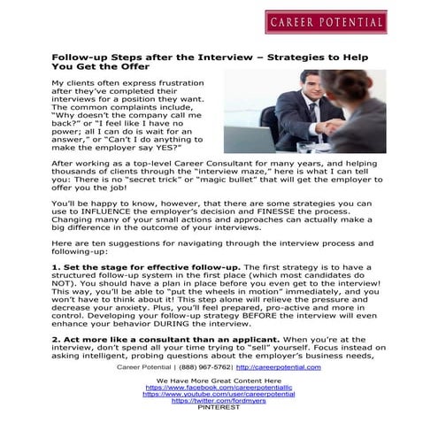 Follow-up Steps after the Interview – Strategies to Help You Get the Offer