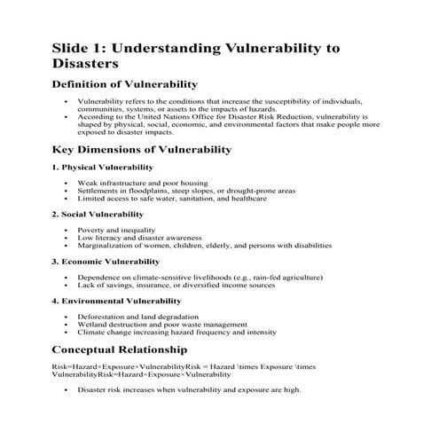 DRRR LESSON 3 Vulnerability to a specific hazard | PPTX