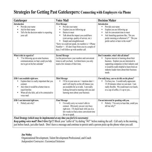 Follow Up Calls Getting Past Gatekeepers | PDF