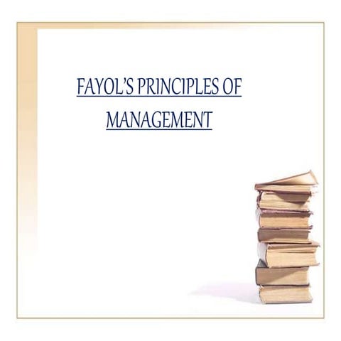 Fayol's Principles of Management