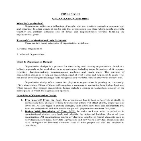 fundamentals of management and organization