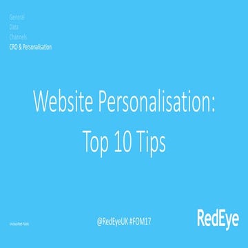 Top ten tips for implementing Website Personalisation